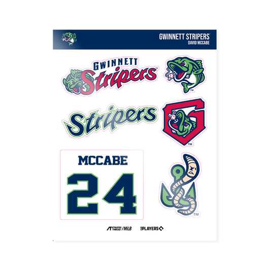 Gwinnett Stripers - MILB Baseball : David McCabe - Sticker Sheet-0