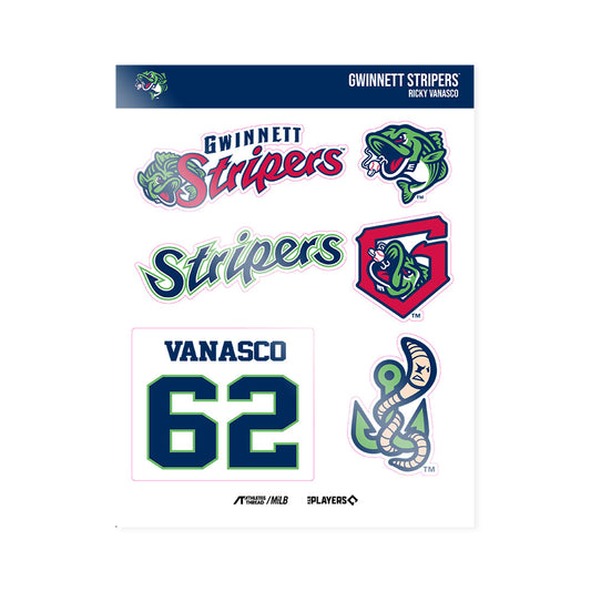 Gwinnett Stripers - MILB Baseball : Ricky Vanasco - Sticker Sheet-0