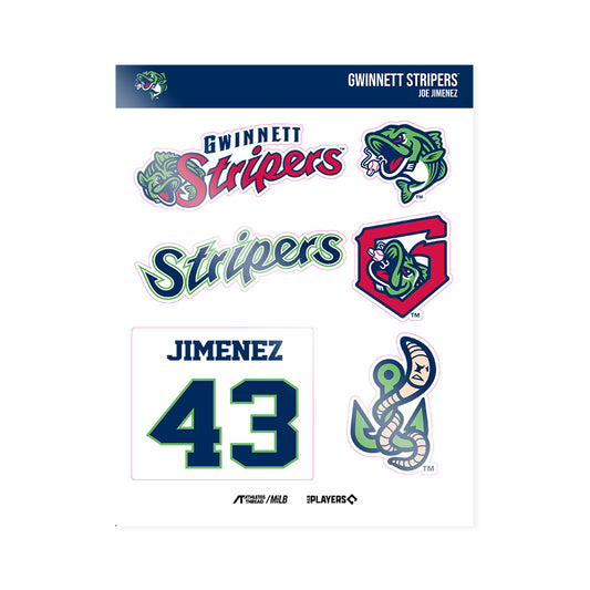 Gwinnett Stripers - MILB Baseball : Joe Jimenez - Sticker Sheet-0