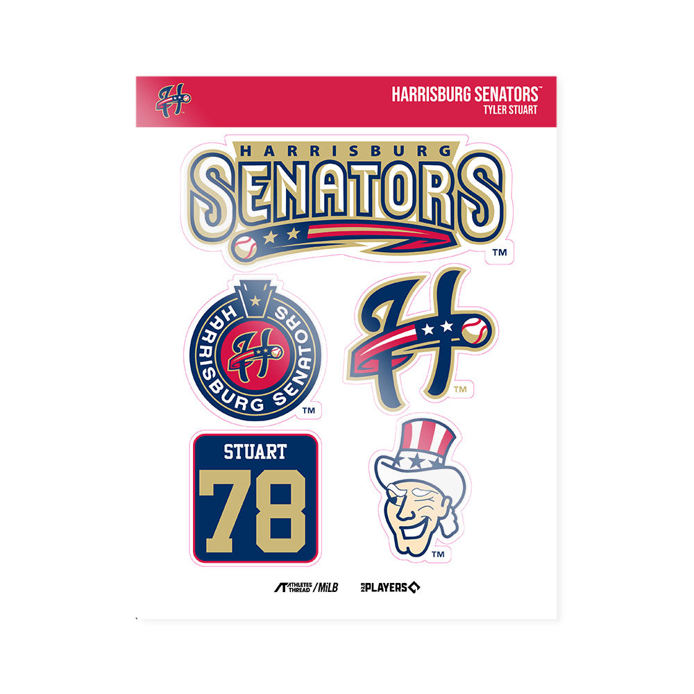 Harrisburg Sens - MILB Baseball : Tyler Stuart - Sticker Sheet-0