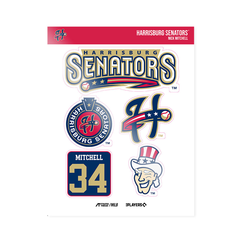 Harrisburg Sens - MILB Baseball : Nick Mitchell - Sticker Sheet-0