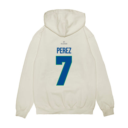 Hartford Yard Goats - MILB Baseball : Andy Perez - Premium Hooded Sweatshirt-1