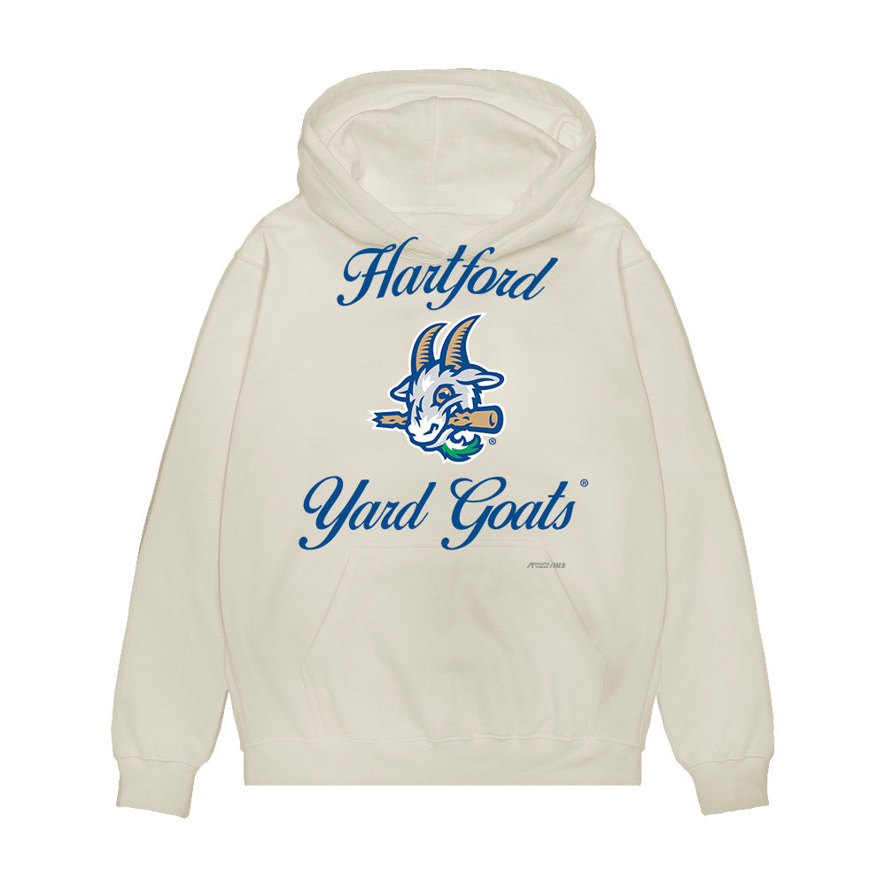 Hartford Yard Goats - MILB Baseball : Ben Shields - Premium Hooded Sweatshirt-0