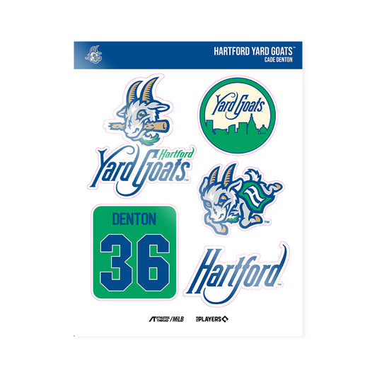 Hartford Yard Goats - MILB Baseball : Cade Denton - Sticker Sheet-0