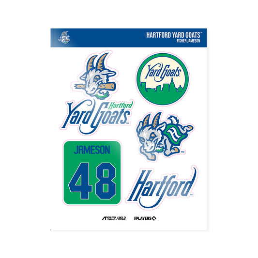 Hartford Yard Goats - MILB Baseball : Fisher Jameson - Sticker Sheet-0