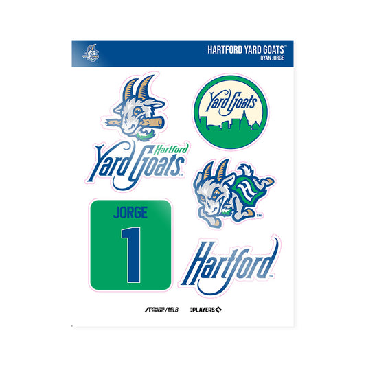 Hartford Yard Goats - MILB Baseball : Dyan Jorge - Sticker Sheet-0