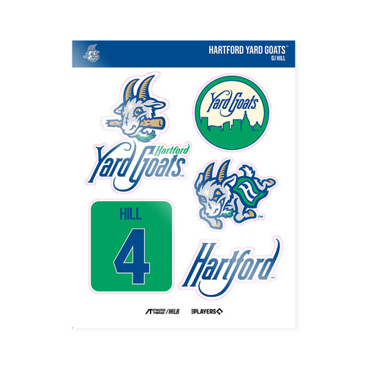 Hartford Yard Goats - MILB Baseball : GJ Hill - Sticker Sheet-0