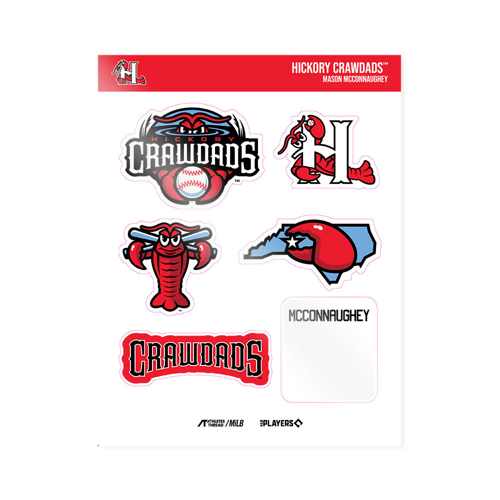Hickory Crawdads - MILB Baseball : Mason McConnaughey - Sticker Sheet-0