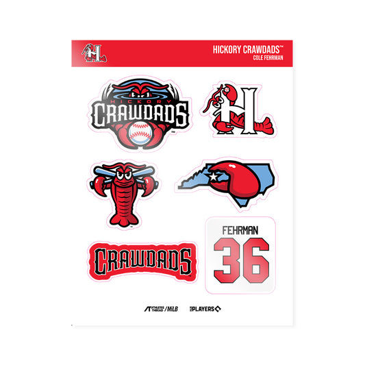 Hickory Crawdads - MILB Baseball : Cole Fehrman - Sticker Sheet-0