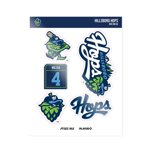 Hillsboro Hops - MILB Baseball : Jose Mejia - Sticker Sheet-0