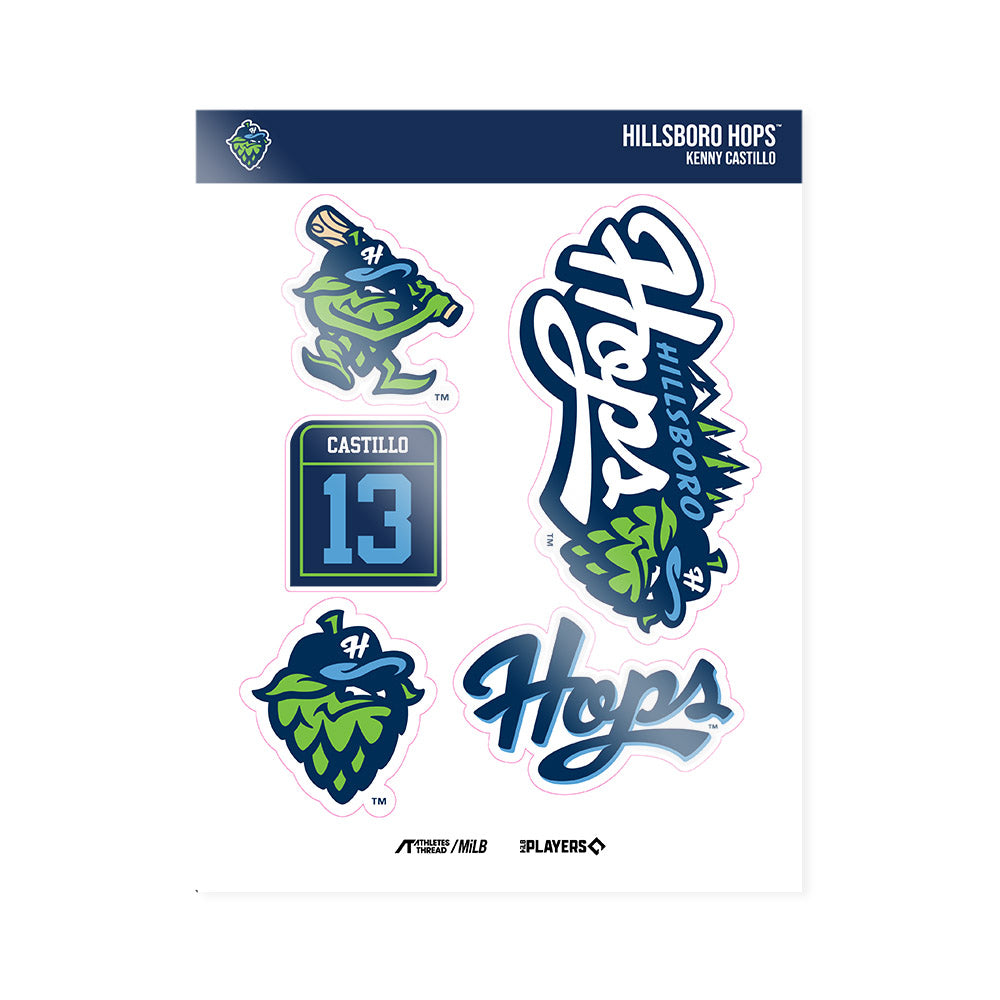 Hillsboro Hops - MILB Baseball : Kenny Castillo - Sticker Sheet-0