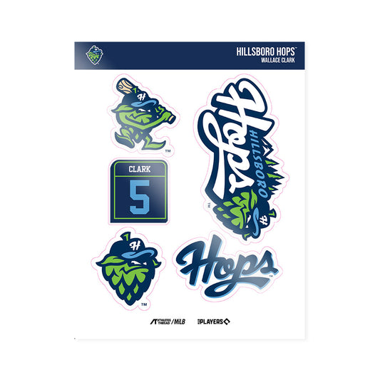 Hillsboro Hops - MILB Baseball : Wallace Clark - Sticker Sheet-0