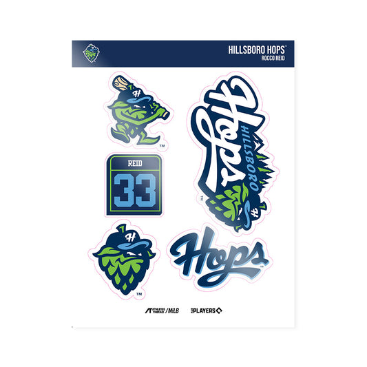 Hillsboro Hops - MILB Baseball : Rocco Reid - Sticker Sheet-0