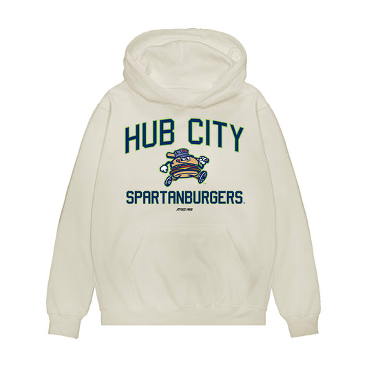 Hub City Spartanburgers - MILB Baseball : Anthony Susac - Premium Hooded Sweatshirt-0
