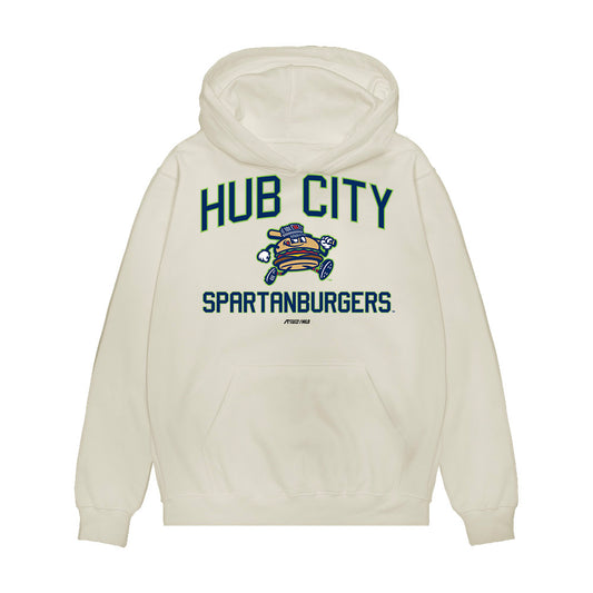 Hub City Spartanburgers - MILB Baseball : Ben DeTaeye - Premium Hooded Sweatshirt-0