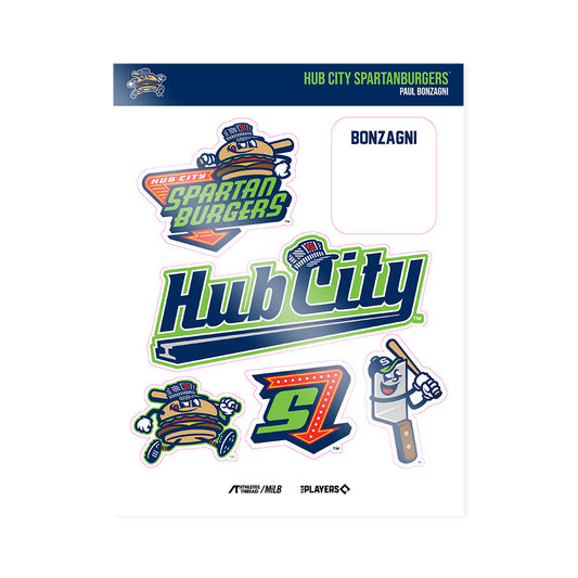Hub City Spartanburgers - MILB Baseball : Paul Bonzagni - Sticker Sheet-0