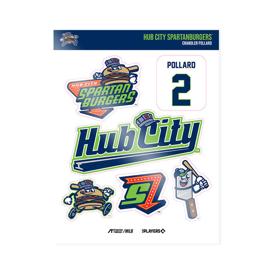 Hub City Spartanburgers - MILB Baseball : Chandler Pollard - Sticker Sheet-0