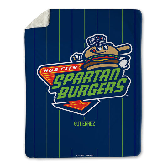 Hub City Spartanburgers - MILB Baseball : Anthony Gutierrez - Blanket-0