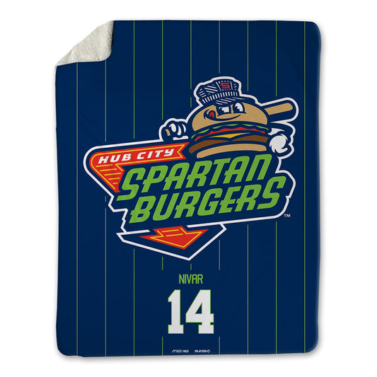 Hub City Spartanburgers - MILB Baseball : Jormy Nivar - Blanket-0