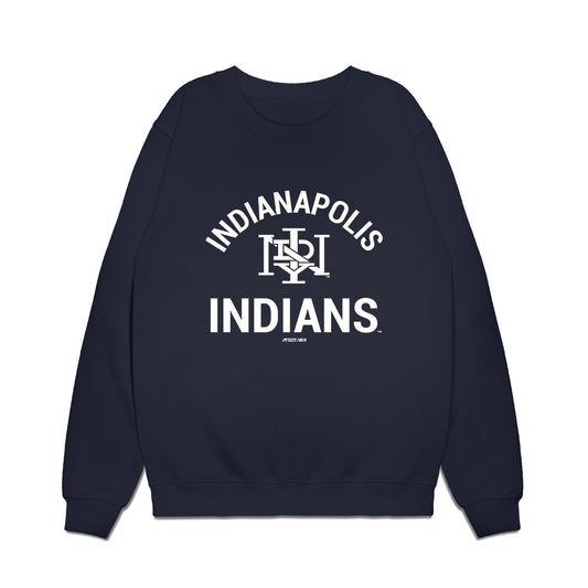 Indianapolis Indians - MILB Baseball : Connor Wietgrefe - Premium Crewneck Sweatshirt-0