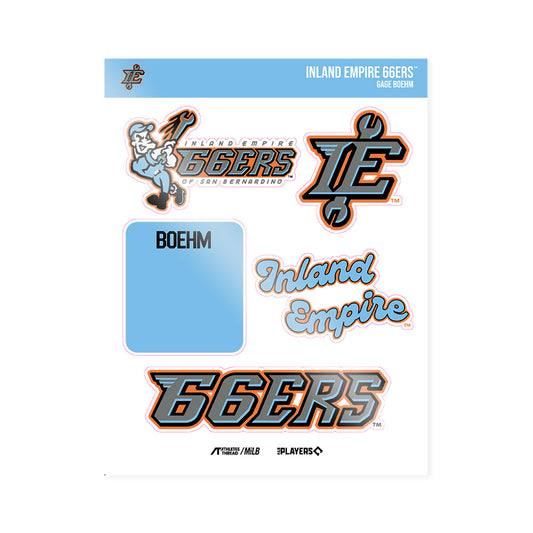 IE 66ers - MILB Baseball : Gage Boehm - Sticker Sheet-0