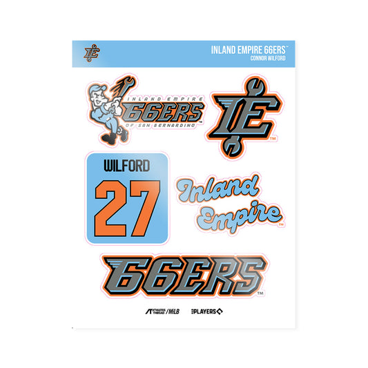 IE 66ers - MILB Baseball : Connor Wilford - Sticker Sheet-0