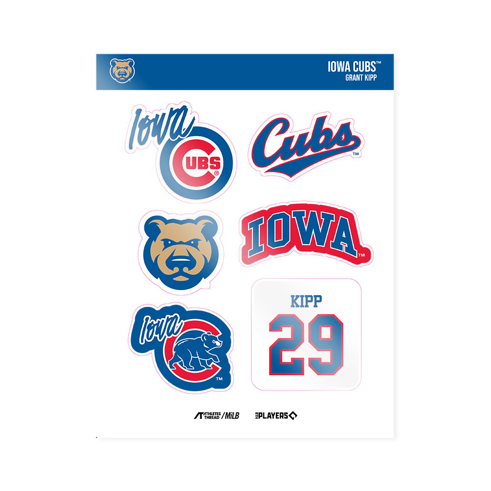 Iowa Cubs - MILB Baseball : Grant Kipp - Sticker Sheet-0