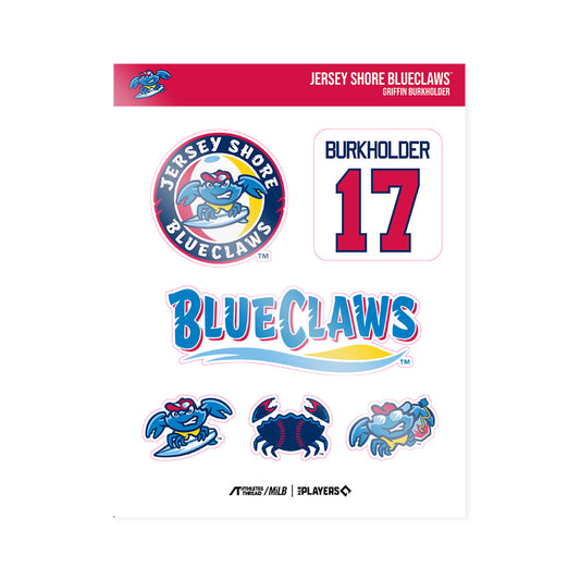 JS Shore BlueClaws - MILB Baseball : Griffin Burkholder - Sticker Sheet-0