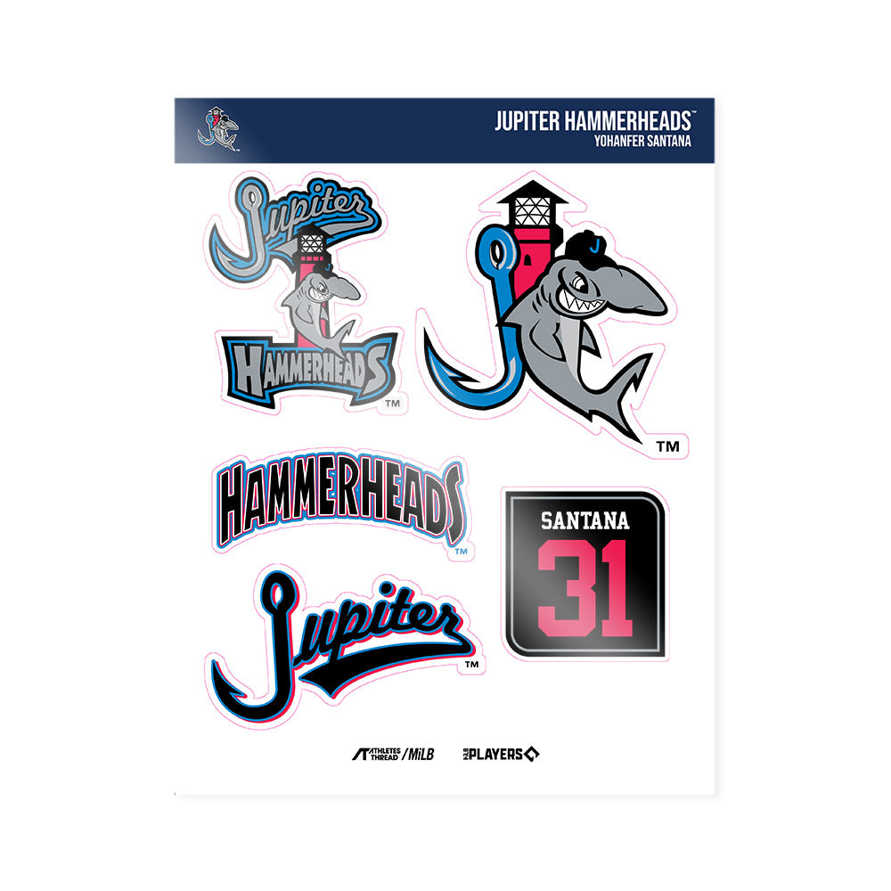 Jupiter Hammerheads - MILB Baseball : Yohanfer Santana - Sticker Sheet-0