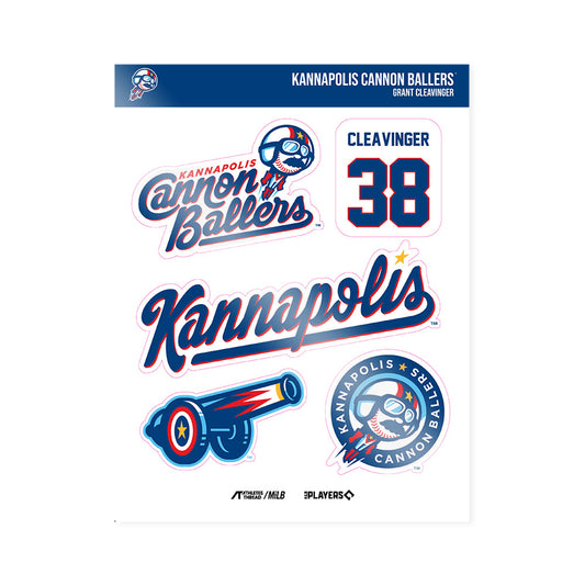Kannapolis Cannon Ballers - MILB Baseball : Grant Cleavinger - Sticker Sheet-0