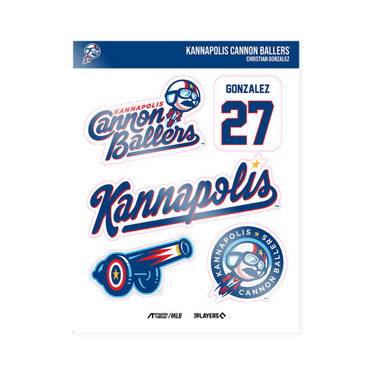 Kannapolis Cannon Ballers - MILB Baseball : Christian Gonzalez - Sticker Sheet-0