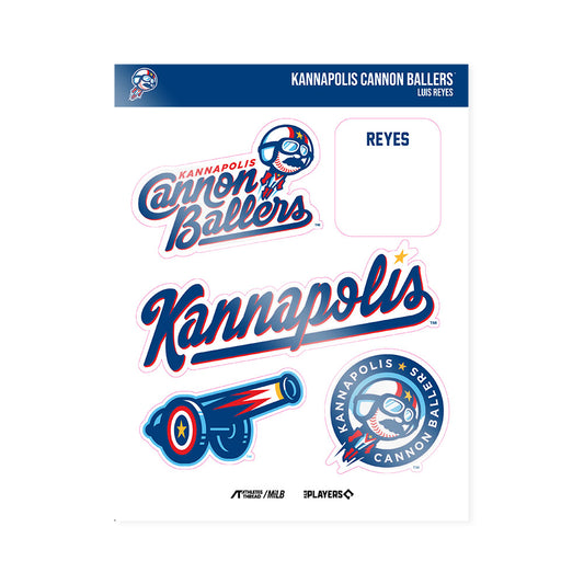 Kannapolis Cannon Ballers - MILB Baseball : Luis Reyes - Sticker Sheet-0