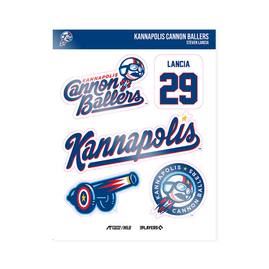 Kannapolis Cannon Ballers - MILB Baseball : Steven Lancia - Sticker Sheet-0