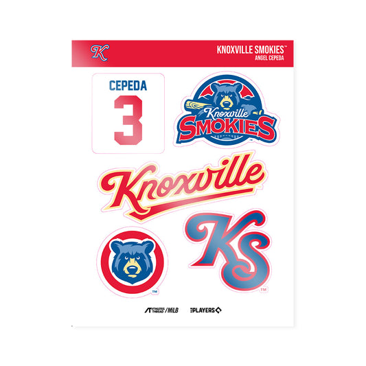 Knoxville Smokies - MILB Baseball : Angel Cepeda - Sticker Sheet-0