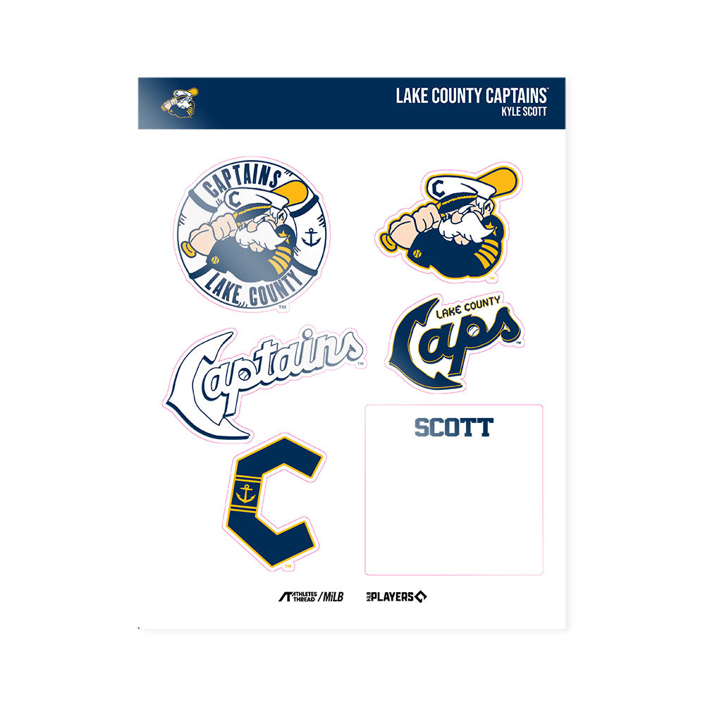 Lake County Captains - MILB Baseball : Kyle Scott - Sticker Sheet-0