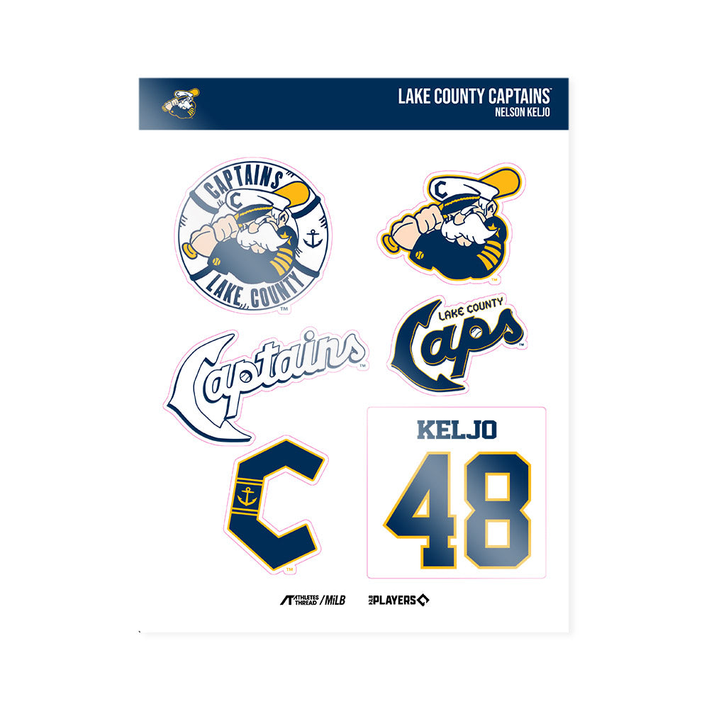 Lake County Captains - MILB Baseball : Nelson Keljo - Sticker Sheet-0