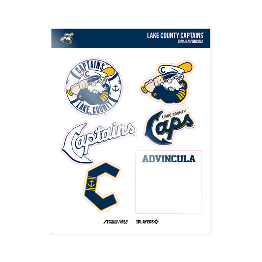 Lake County Captains - MILB Baseball : Jonah Advincula - Sticker Sheet-0