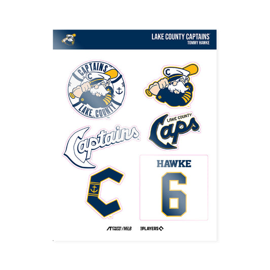 Lake County Captains - MILB Baseball : Tommy Hawke - Sticker Sheet-0