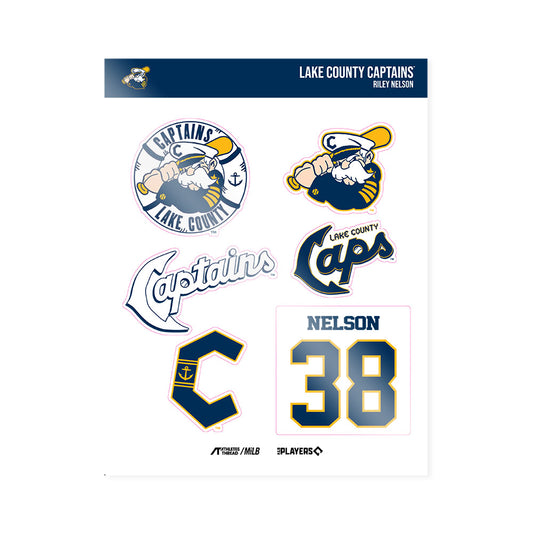 Lake County Captains - MILB Baseball : Riley Nelson - Sticker Sheet-0