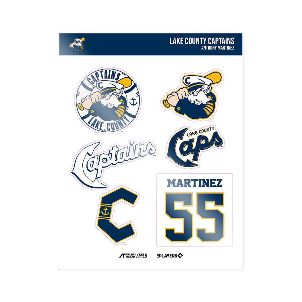 Lake County Captains - MILB Baseball : Anthony Martinez - Sticker Sheet-0
