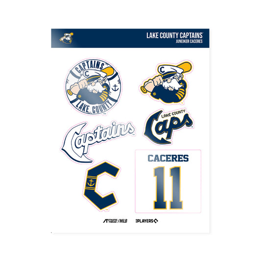 Lake County Captains - MILB Baseball : Juneiker Caceres - Sticker Sheet-0