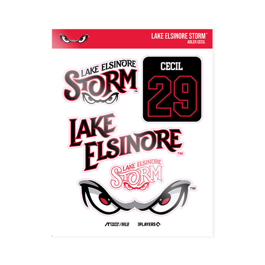 Lake Elsinore Storm - MILB Baseball : Adler Cecil - Sticker Sheet-0