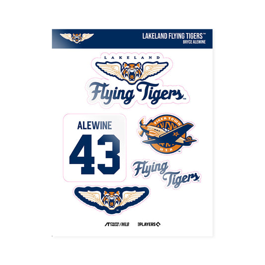 Lakeland Flying Tigers - MILB Baseball : Bryce Alewine - Sticker Sheet-0