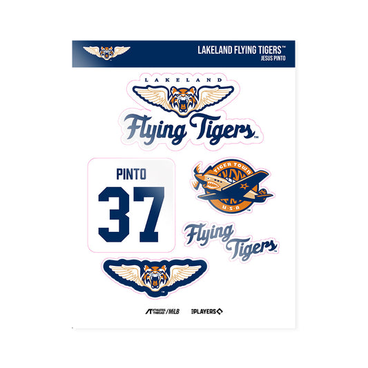 Lakeland Flying Tigers - MILB Baseball : Jesus Pinto - Sticker Sheet-0