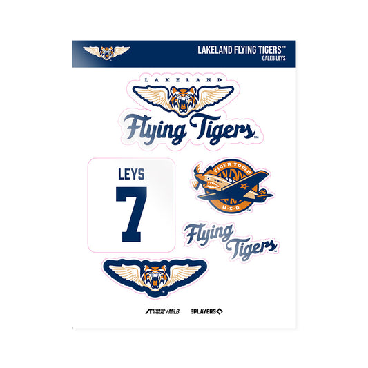 Lakeland Flying Tigers - MILB Baseball : Caleb Leys - Sticker Sheet-0