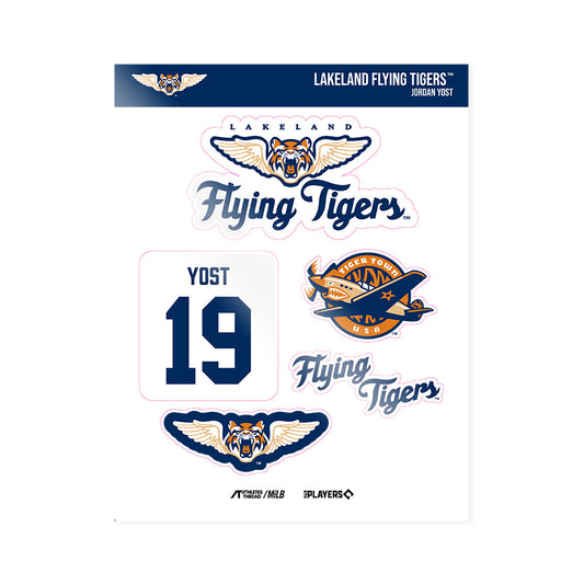 Lakeland Flying Tigers - MILB Baseball : Jordan Yost - Sticker Sheet-0