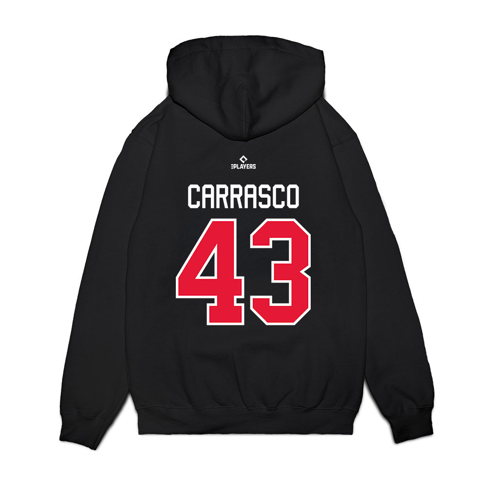 Lansing Lugnuts - MILB Baseball : Luis Carrasco - Premium Hooded Sweatshirt-1