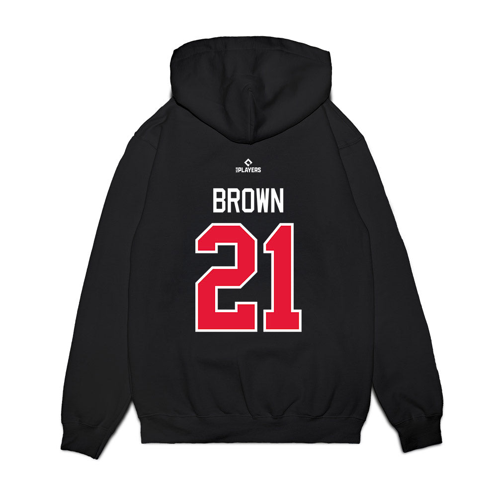 Lansing Lugnuts - MILB Baseball : Ryan Brown - Premium Hooded Sweatshirt-1