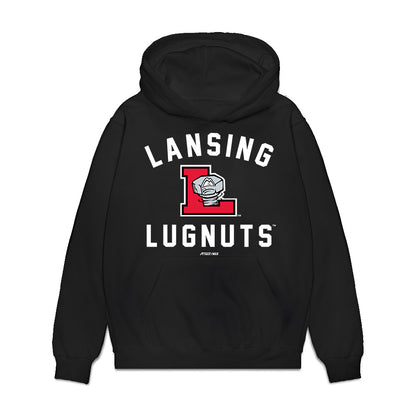 Lansing Lugnuts - MILB Baseball : Samuel Dutton - Premium Hooded Sweatshirt-0