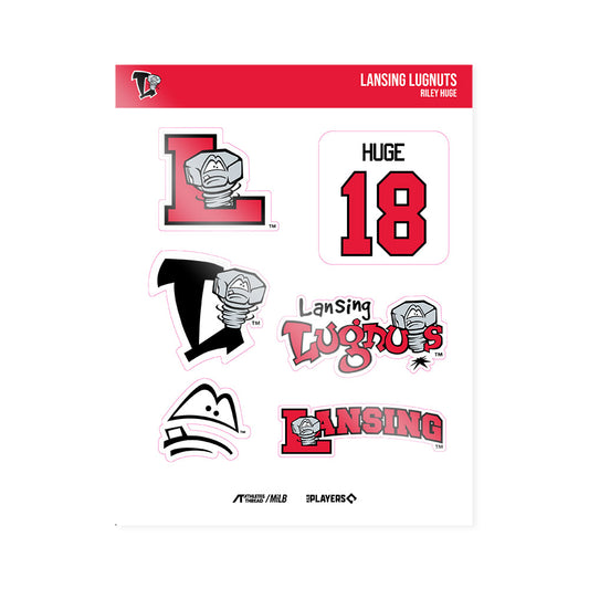 Lansing Lugnuts - MILB Baseball : Riley Huge - Sticker Sheet-0